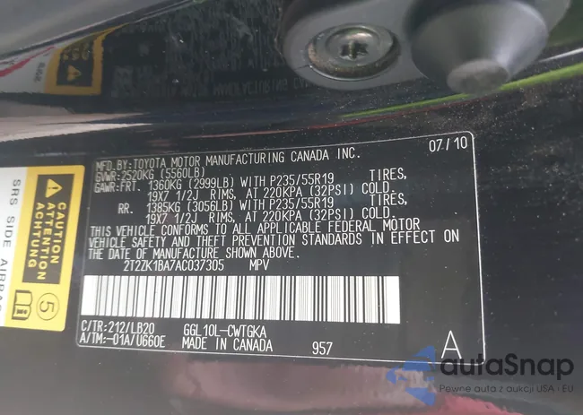 2T2ZK1BA7AC037305: 41781139