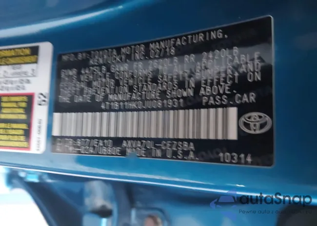 4T1B11HK0JU081931: 41781153