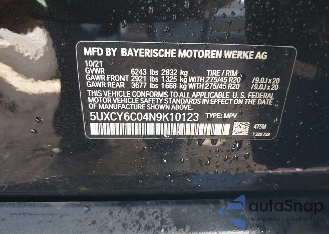 5UXCY6C04N9K10123: 41781172