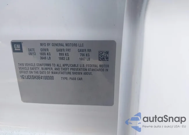 1G1JC6SH3E4100300: 41782750