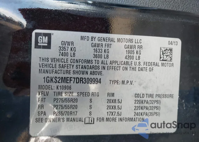 1GKS2MEF7DR309994: 41784878