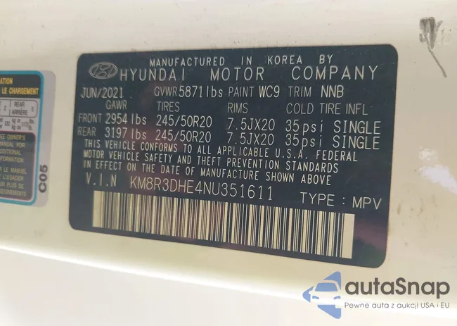 KM8R3DHE4NU351611: 41784957