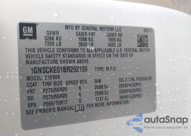 1GNSCKE01BR292199: 41786730