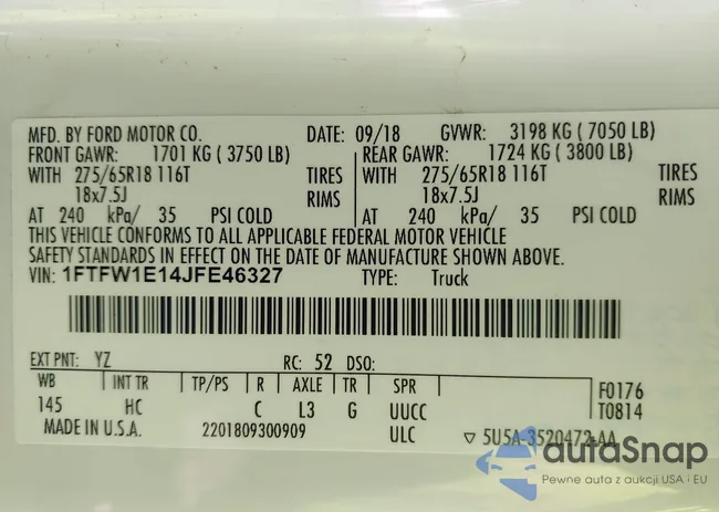 1FTFW1E14JFE46327: 41788014