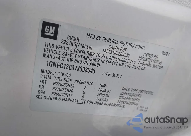 1GNFC13037J398643: 41789588