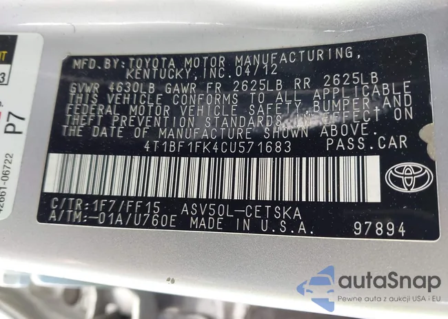 4T1BF1FK4CU571683: 41790742