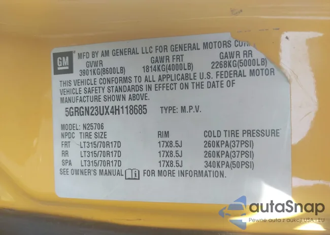 5GRGN23UX4H118685: 41790000