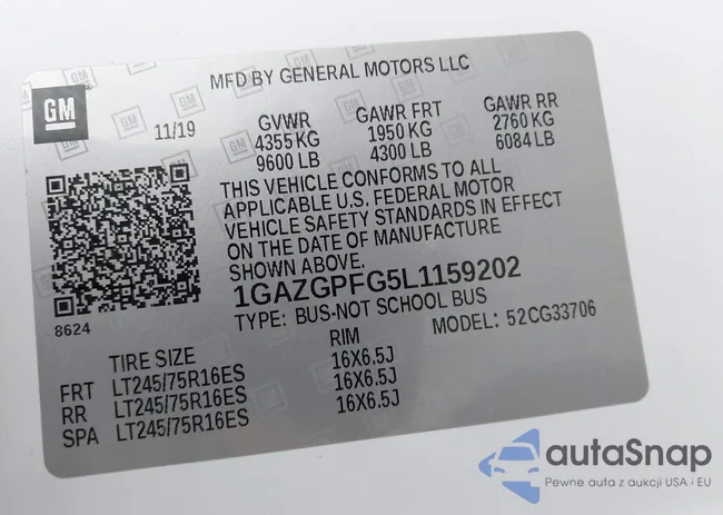 1GAZGPFG5L1159202: 41790212