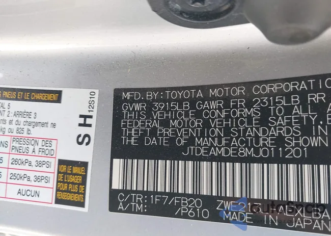 JTDEAMDE8MJ011201: 41791371