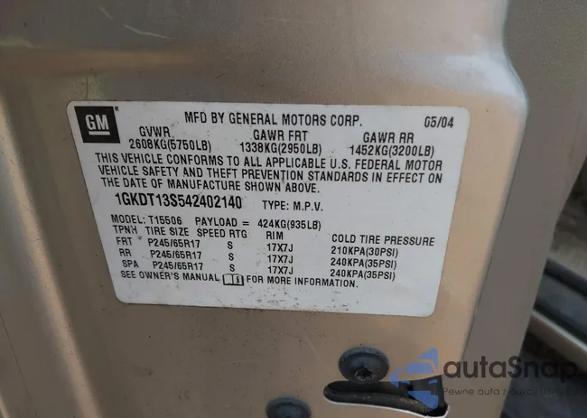 1GKDT13S542402140: 41792628