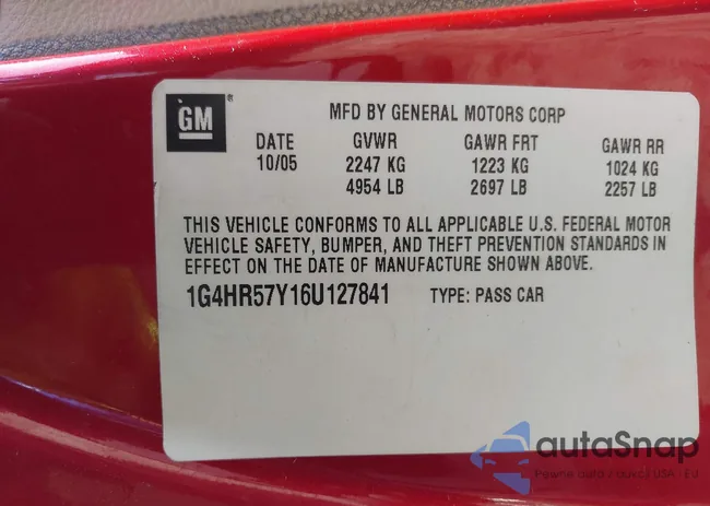 1G4HR57Y16U127841: 41792010