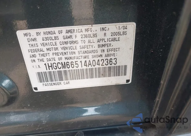 1HGCM66514A042363: 41794383