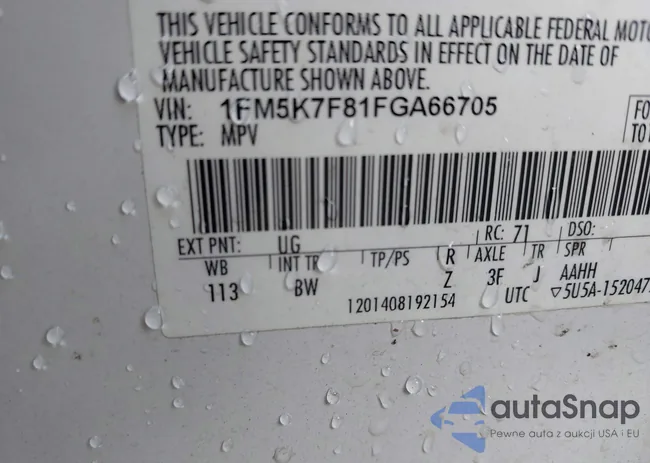 1FM5K7F81FGA66705: 41794650