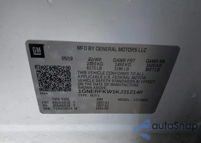 1GNERFKW1KJ312140: 41795593