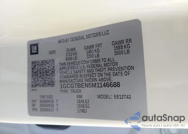 1GCGTBEN5M1146688: 41795648