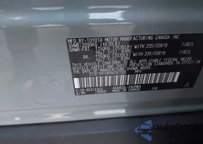 2T3C1RFVXPW297723: 41795087