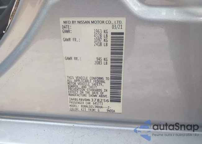 1N4BL4BV6MN378256: 41796903