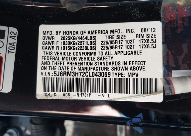 5J6RM3H72CL043069: 41796266