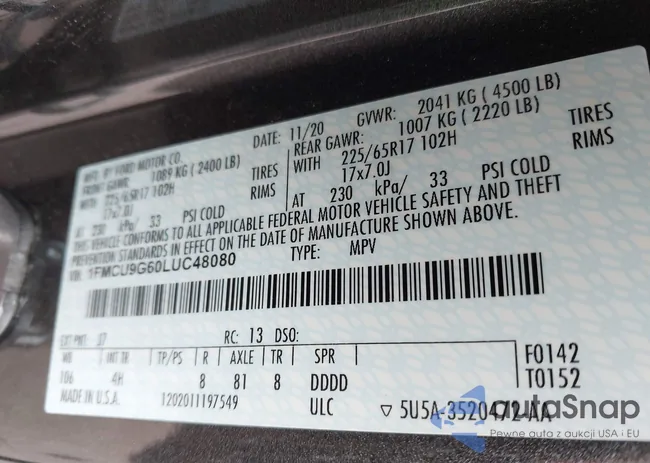 1FMCU9G60LUC48080: 41796357