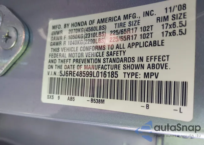 5J6RE48599L016185: 41797181