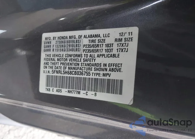 5FNRL5H68CB036755: 41798642