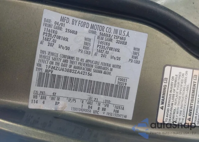 1FMZU63E82ZA42156: 41798160