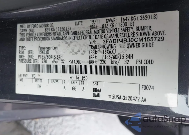 3FADP4BJ0CM155729: 41800447