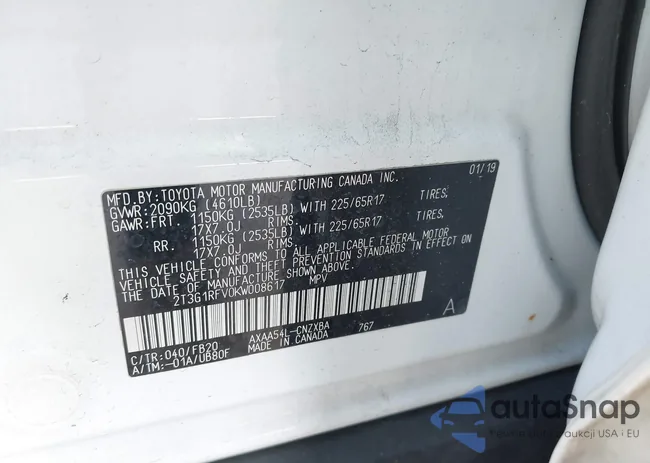 2T3G1RFV0KW008617: 41800914