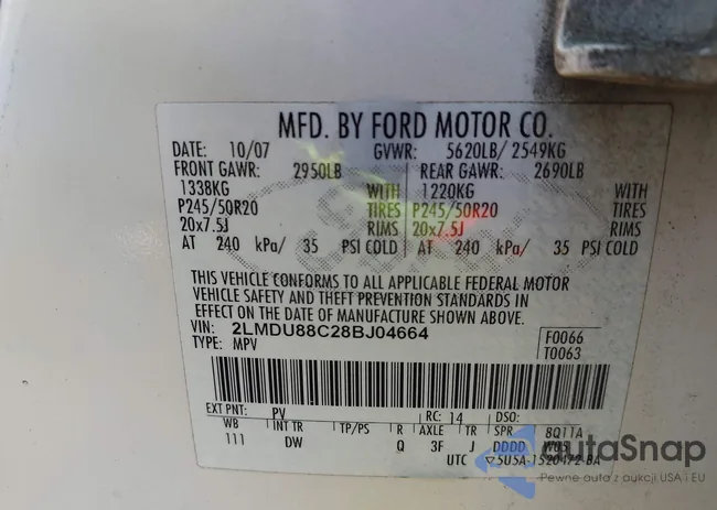 2LMDU88C28BJ04664: 41799978