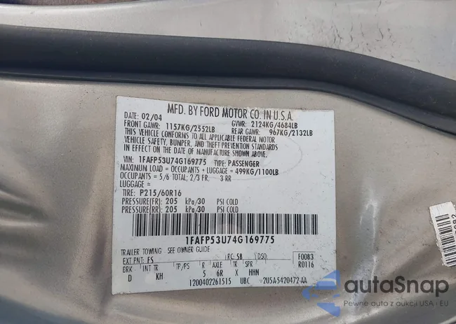 1FAFP53U74G169775: 41802605