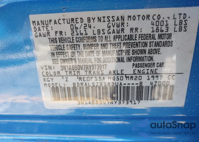 3N1AB8DV7RY373917: 41802005