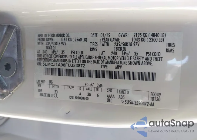 5LMCJ1A98FUJ33872: 41802155