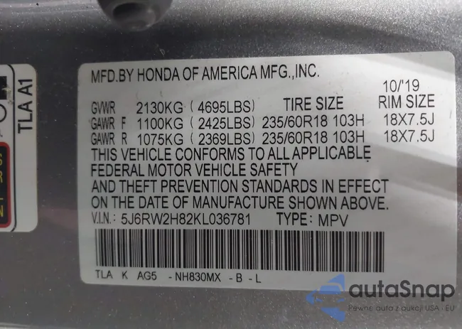 5J6RW2H82KL036781: 41803418