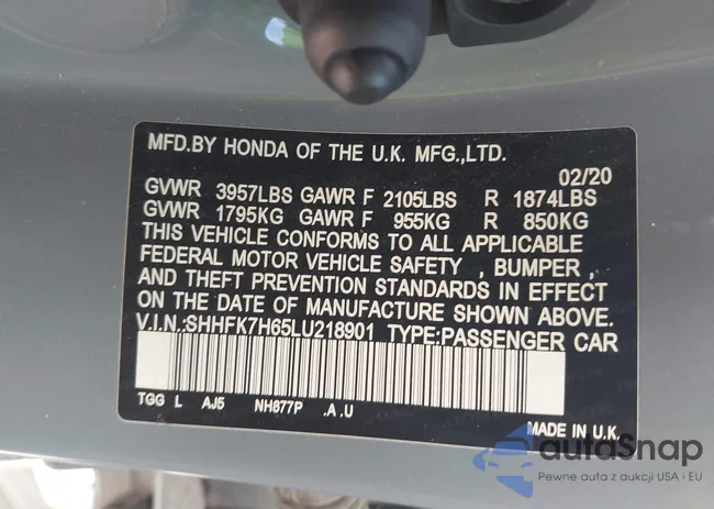 SHHFK7H65LU218901: 41803473