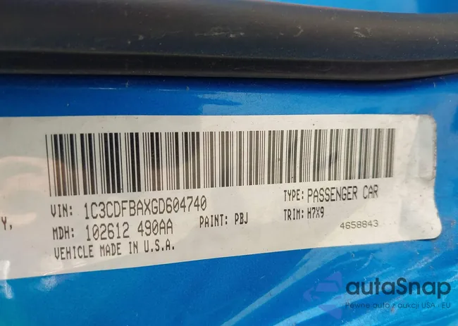 1C3CDFBAXGD604740: 41803826