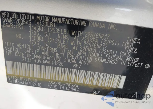 2T3ZF4DV0AW041826: 41804435