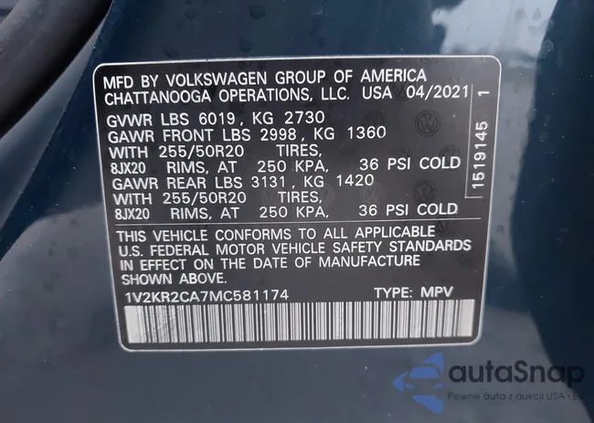 1V2KR2CA7MC581174: 41805493