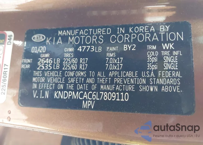 KNDPMCAC6L7809110: 41806462