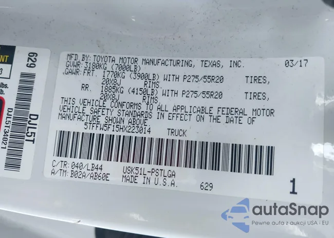 5TFFW5F15HX223014: 41806696