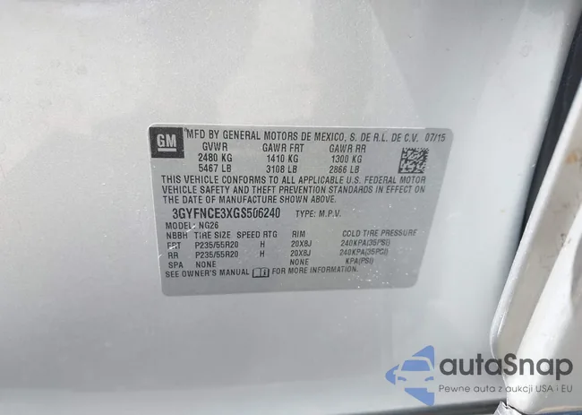 3GYFNCE3XGS506240: 41807580