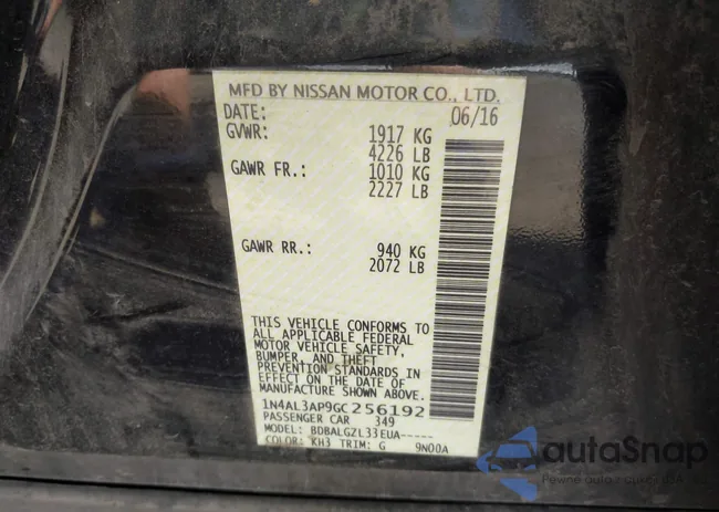 1N4AL3AP9GC256192: 41807664