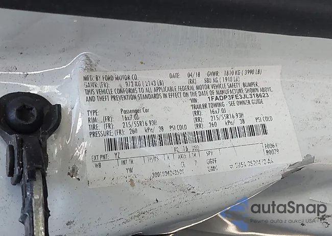 1FADP3FE3JL318623: 41807703