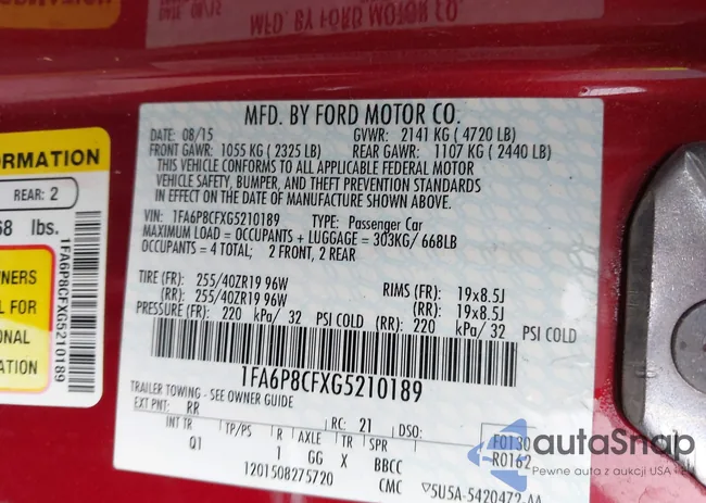 1FA6P8CFXG5210189: 41808486