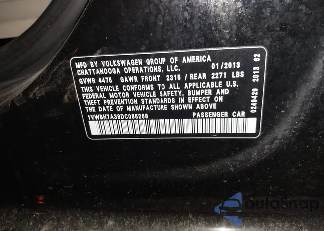 1VWBH7A38DC085268: 41811430