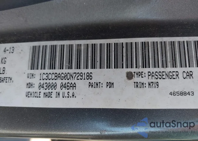 1C3CCBAG0DN729186: 41811527