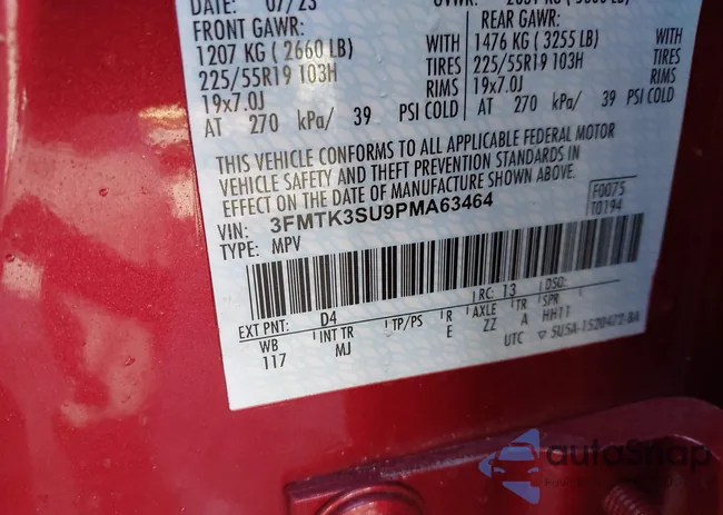 3FMTK3SU9PMA63464: 41811689