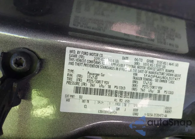 1FADP5AU8DL537477: 41812010