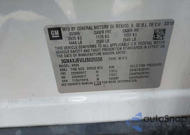 3GNAXJEV2JS625558: 41812207