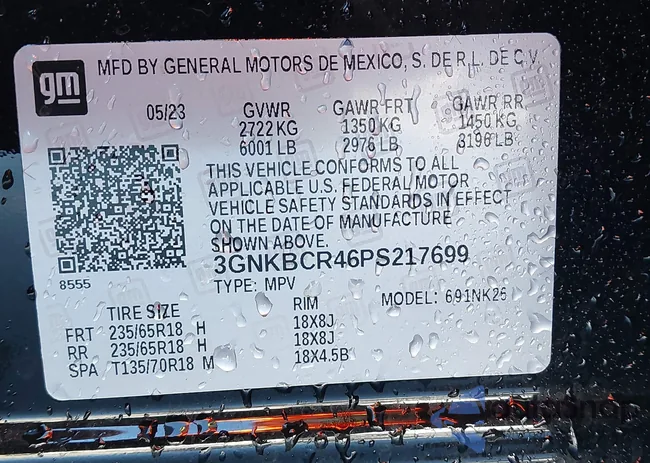 3GNKBCR46PS217699: 41813397