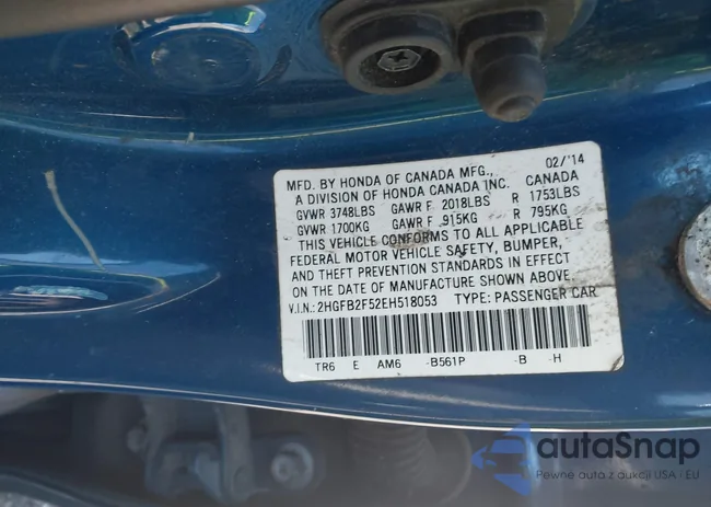 2HGFB2F52EH518053: 41813487